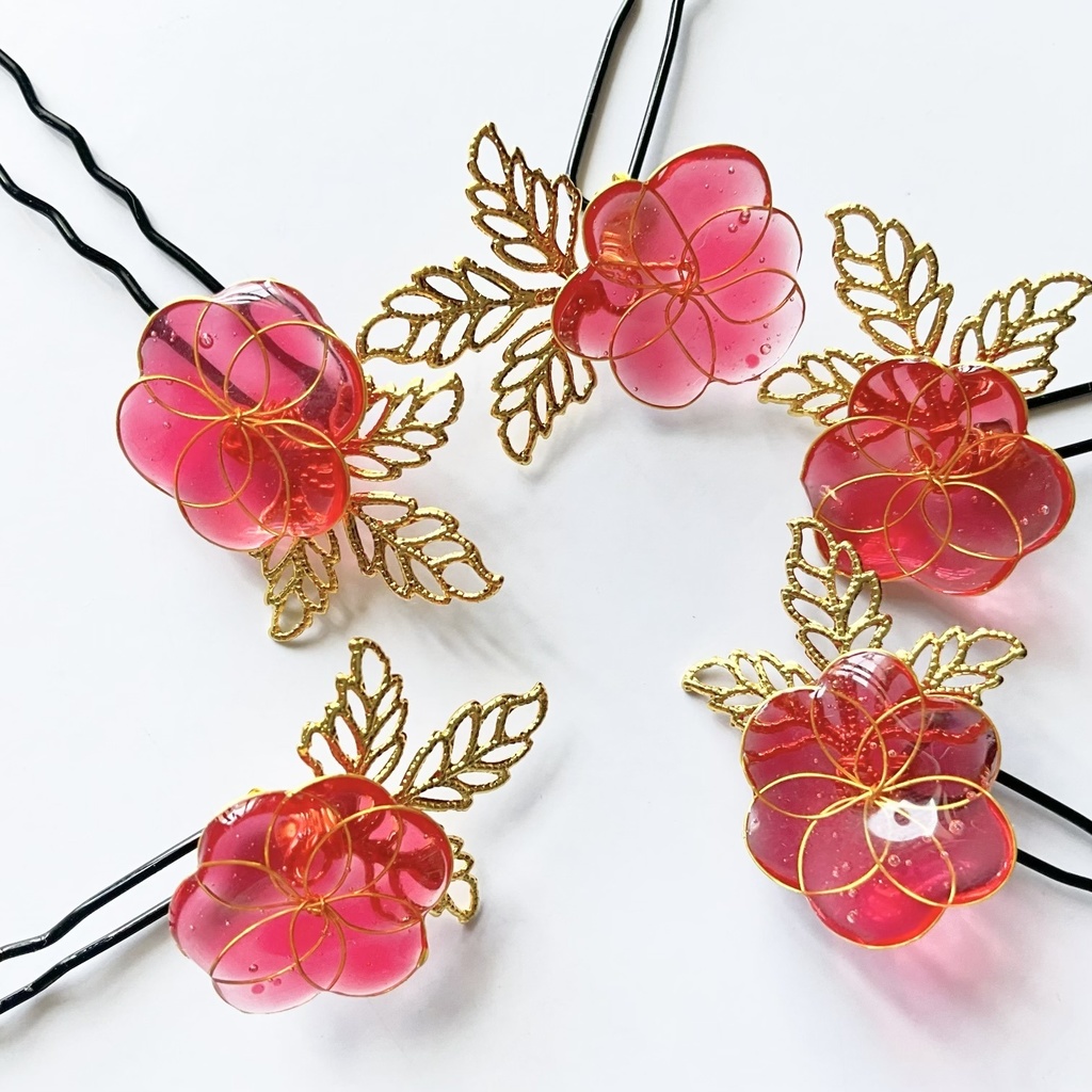 ディップアート お花のUピンかんざし
