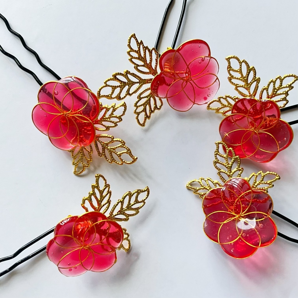 ディップアート お花のUピンかんざし