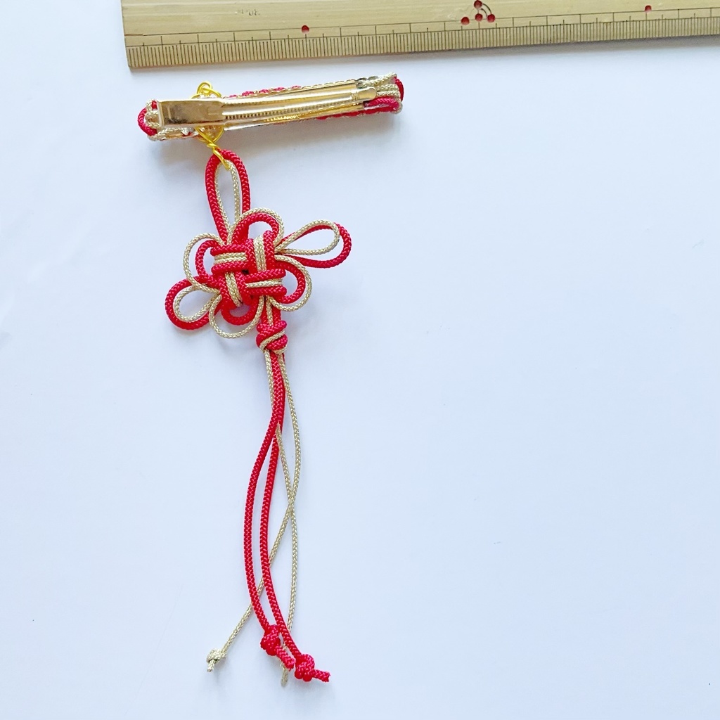 中華風ヘアクリップ 飾り結び