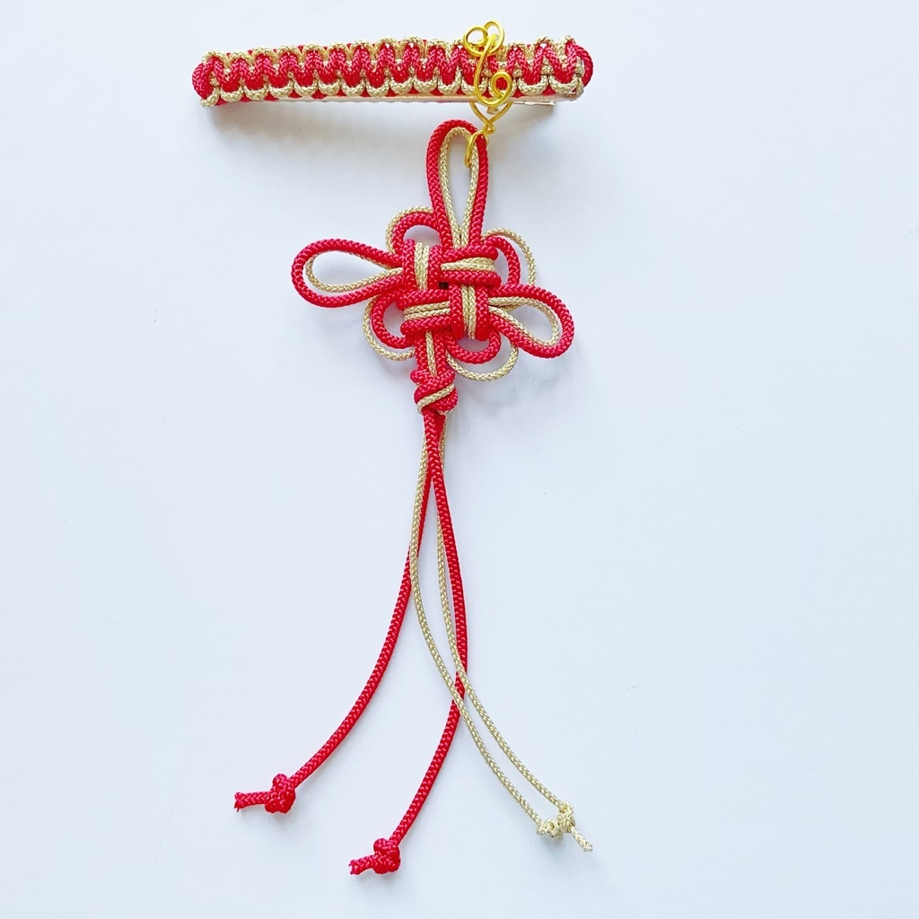 中華風ヘアクリップ 飾り結び