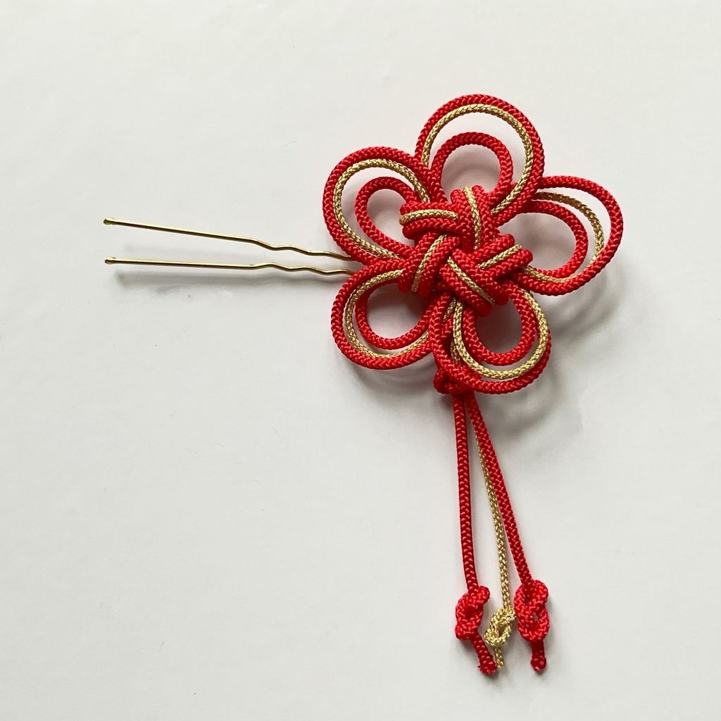 梅結びのUピン かんざし