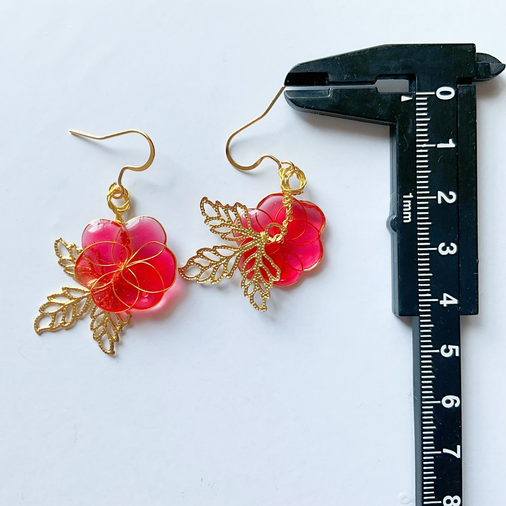 牡丹のピアス【イヤリング変更可】