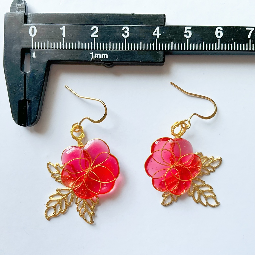 牡丹のピアス【イヤリング変更可】