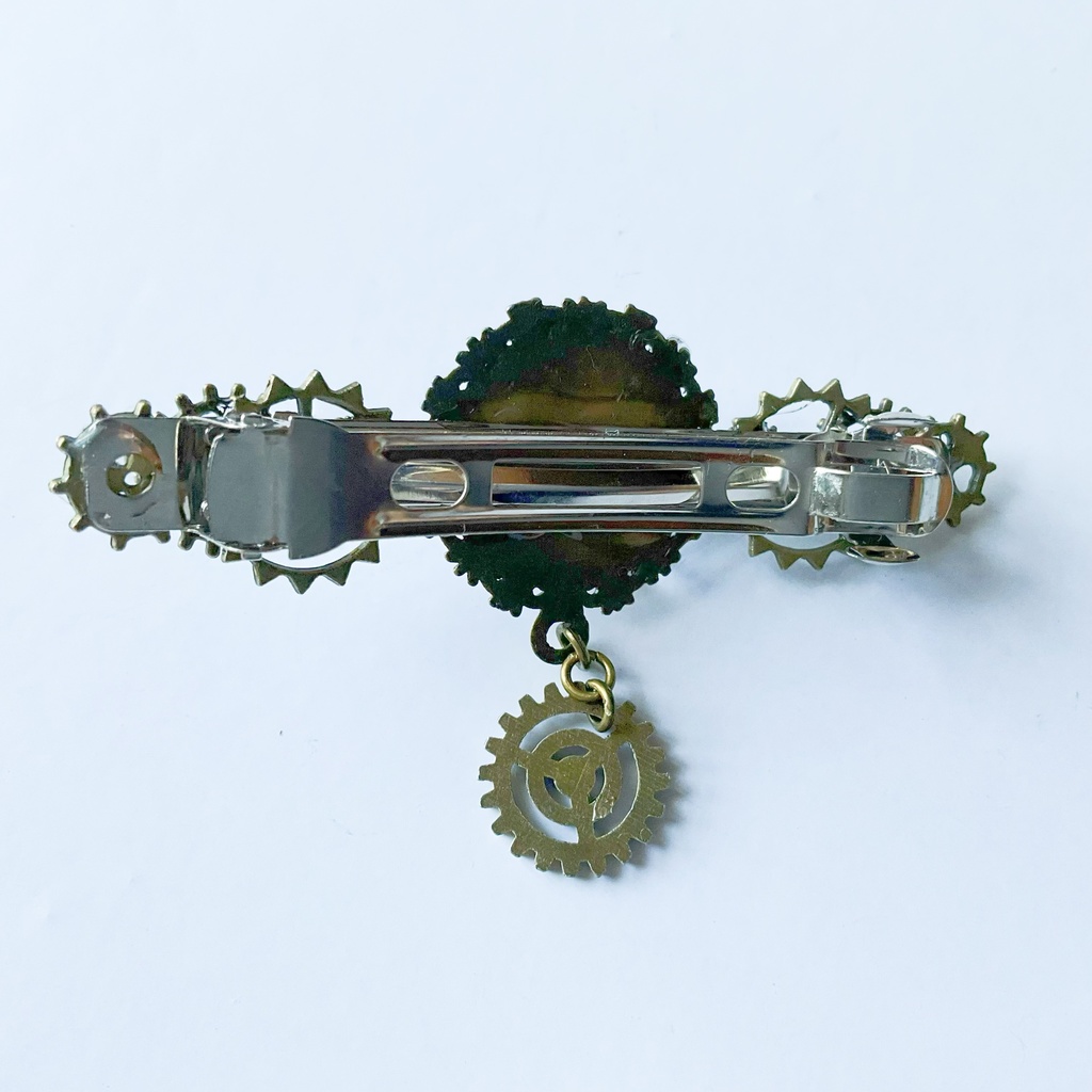 振り子時計 歯車のバレッタ