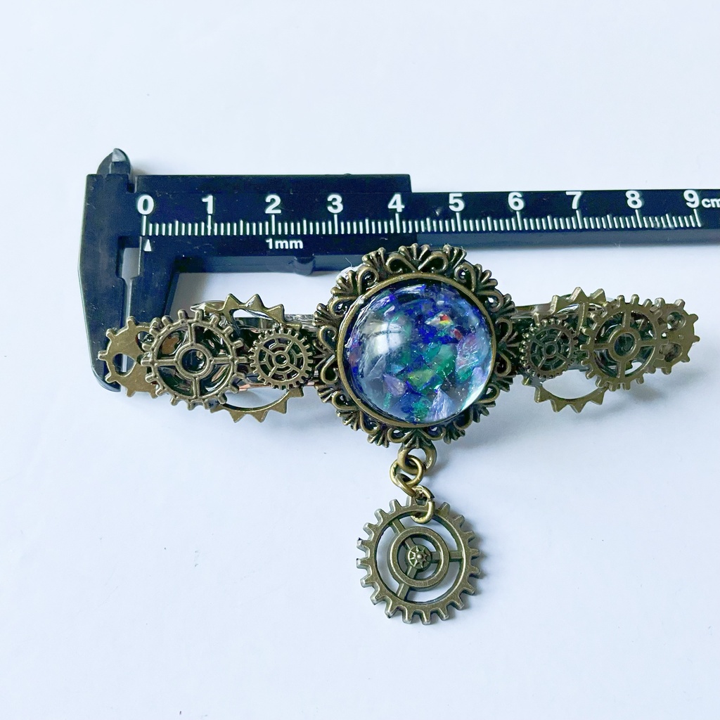 振り子時計 歯車のバレッタ