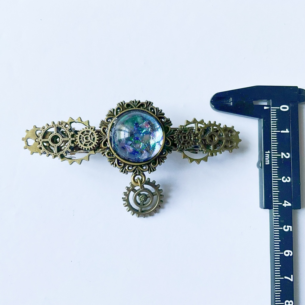 振り子時計 歯車のバレッタ