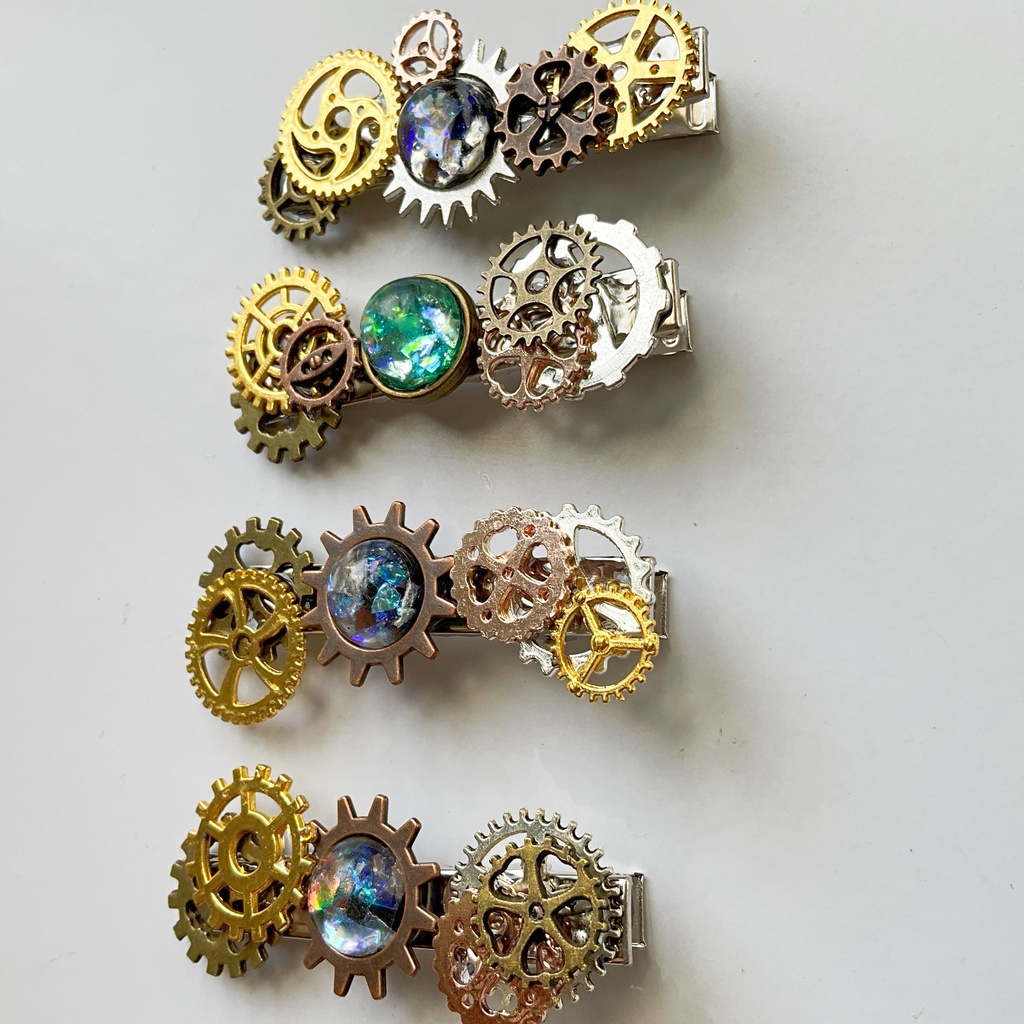 歯車のヘアクリップ
