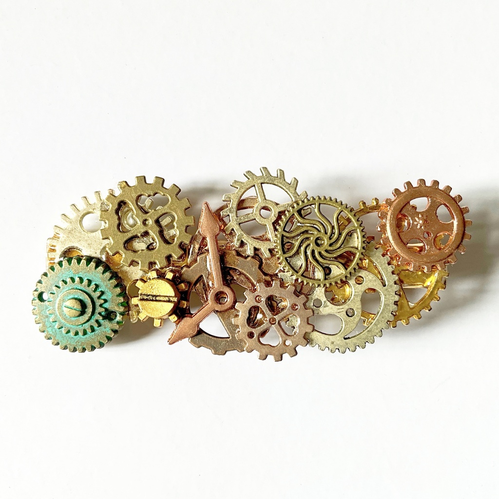 歯車のヘアクリップ