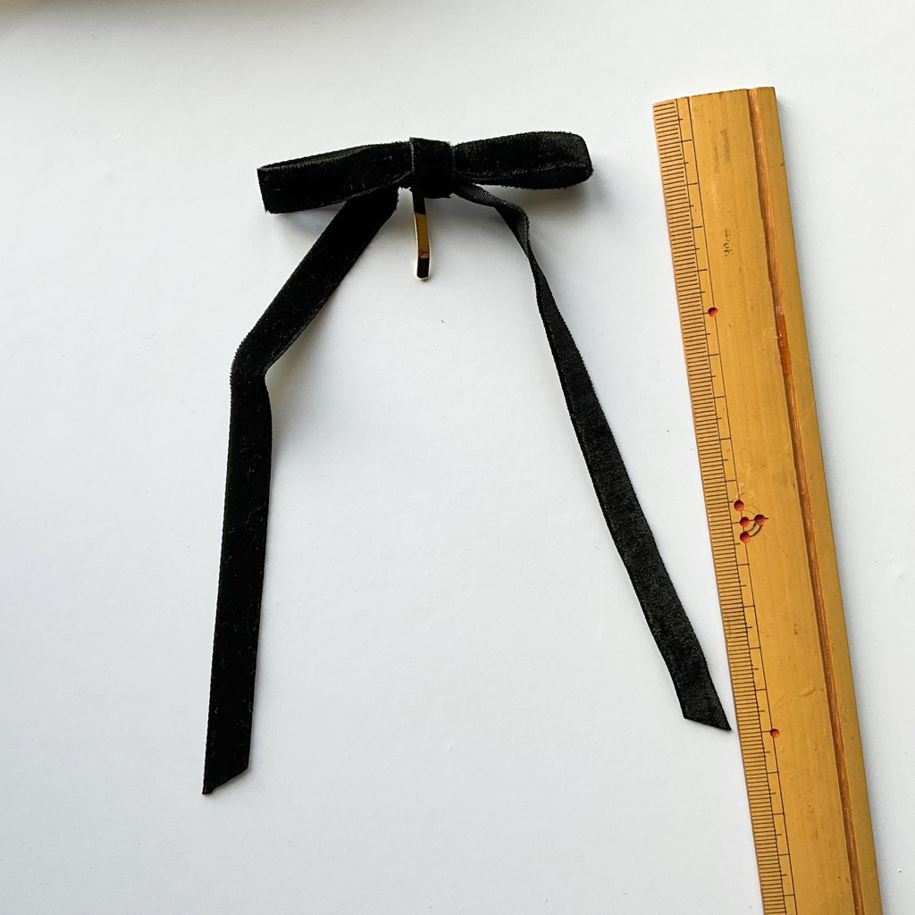 片側ベルベットリボンのポニーフック