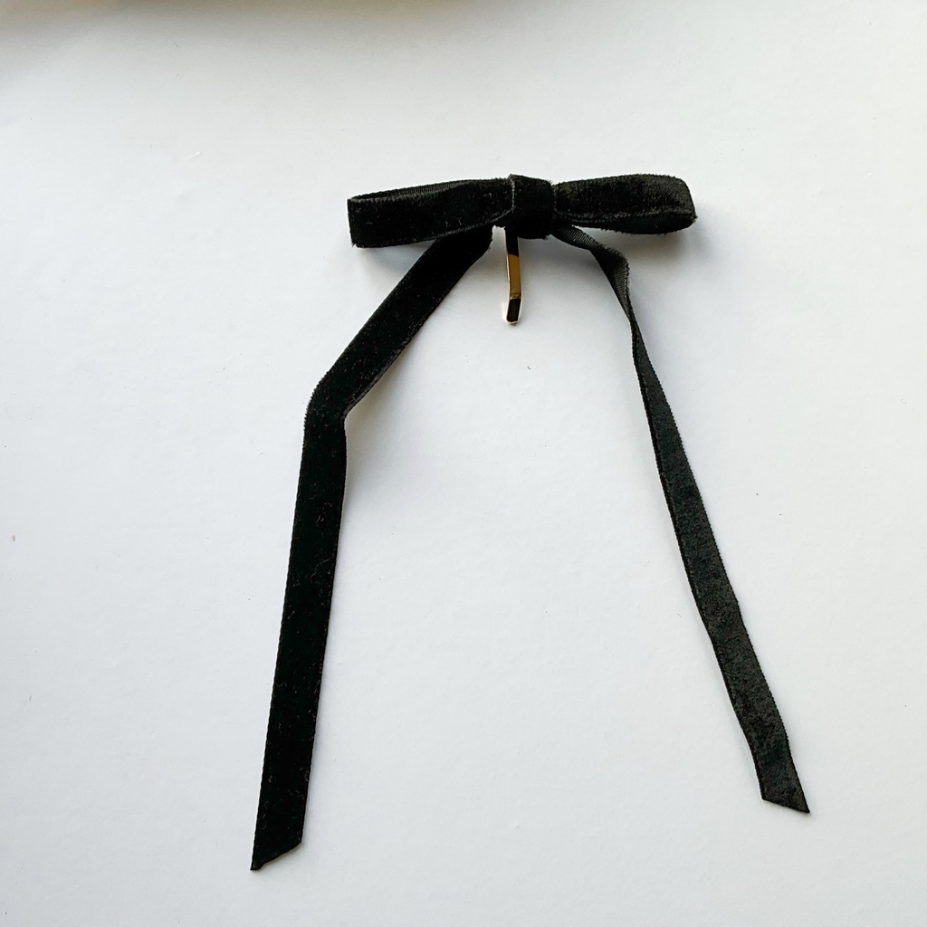 片側ベルベットリボンのポニーフック