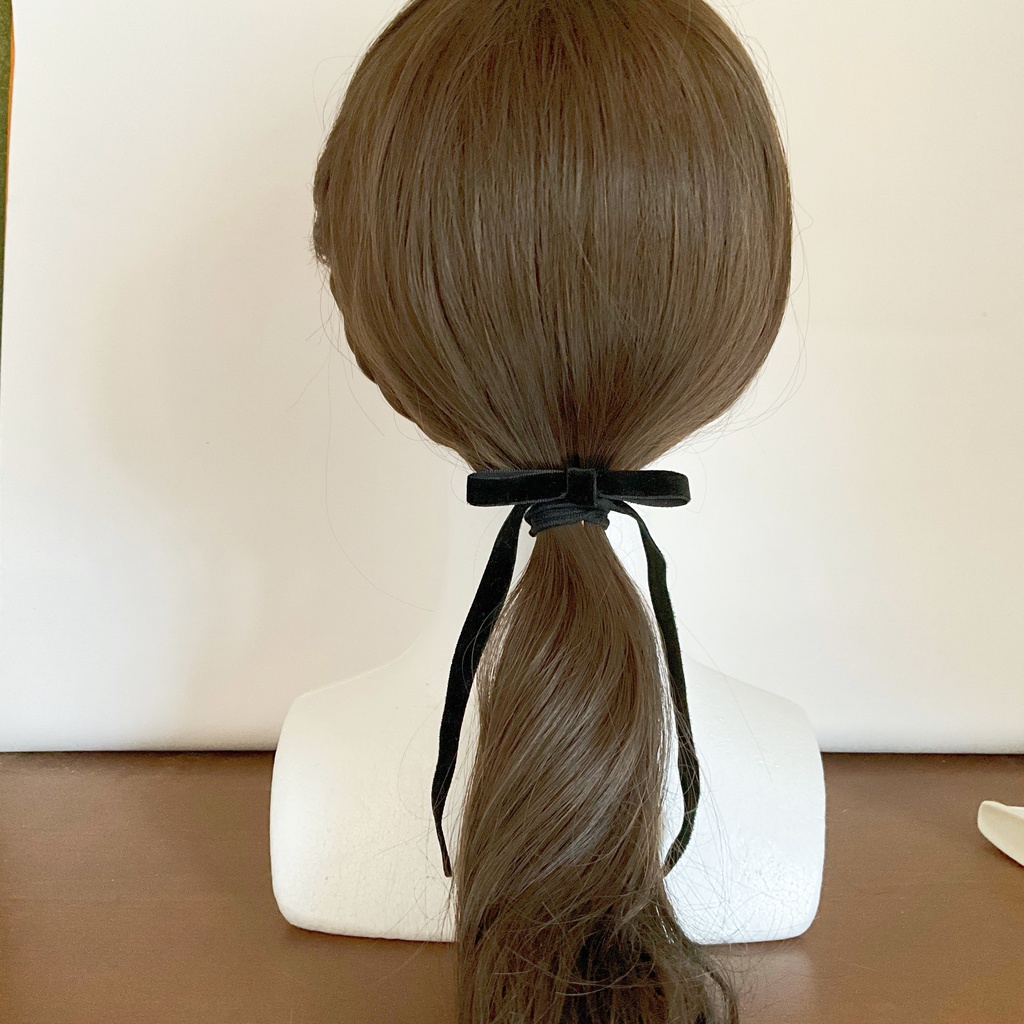 片側ベルベットリボンのポニーフック