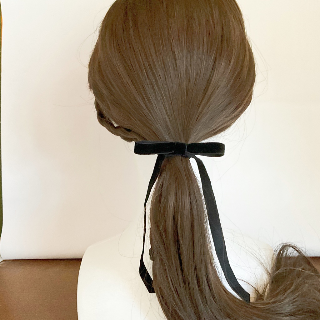 片側ベルベットリボンのポニーフック