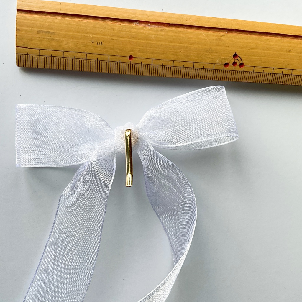 オーガンジーリボンのポニーフック