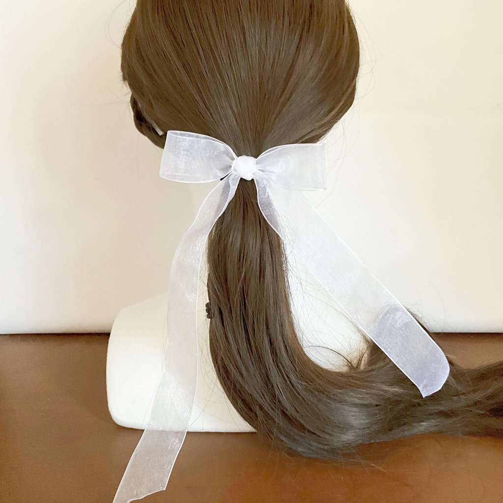 オーガンジーリボンのポニーフック