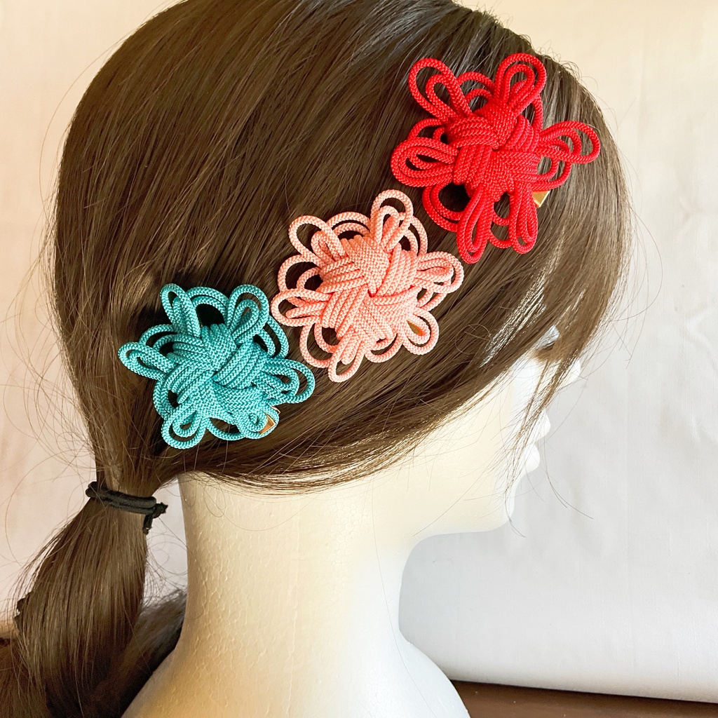 組紐の華やか結び ヘアクリップ｜和モダン 大人かわいい 髪飾り