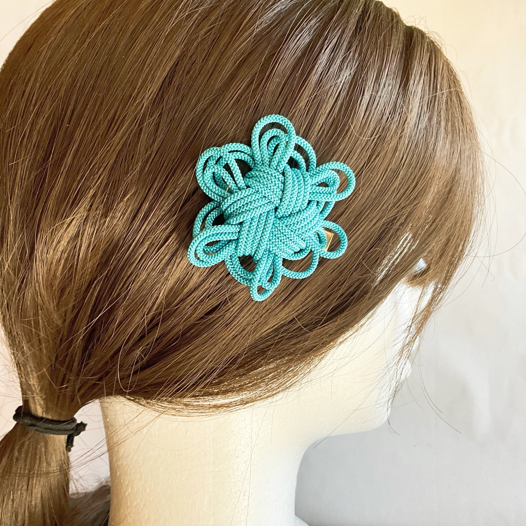 組紐の華やか結び ヘアクリップ|和モダン 大人かわいい 髪飾り