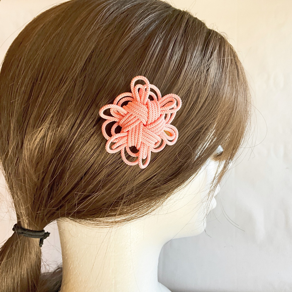 組紐の華やか結び ヘアクリップ|和モダン 大人かわいい 髪飾り