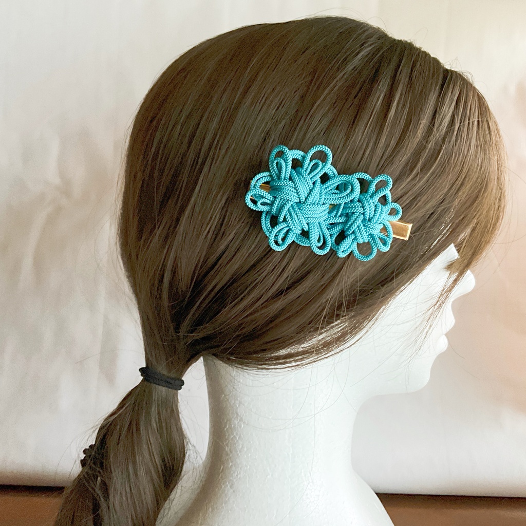 華やか組紐の和モダンヘアクリップ|彩り華飾り