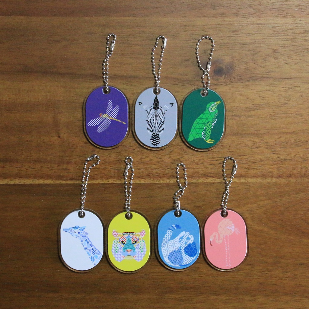 模様生命体 タグ型アクリルキーホルダー