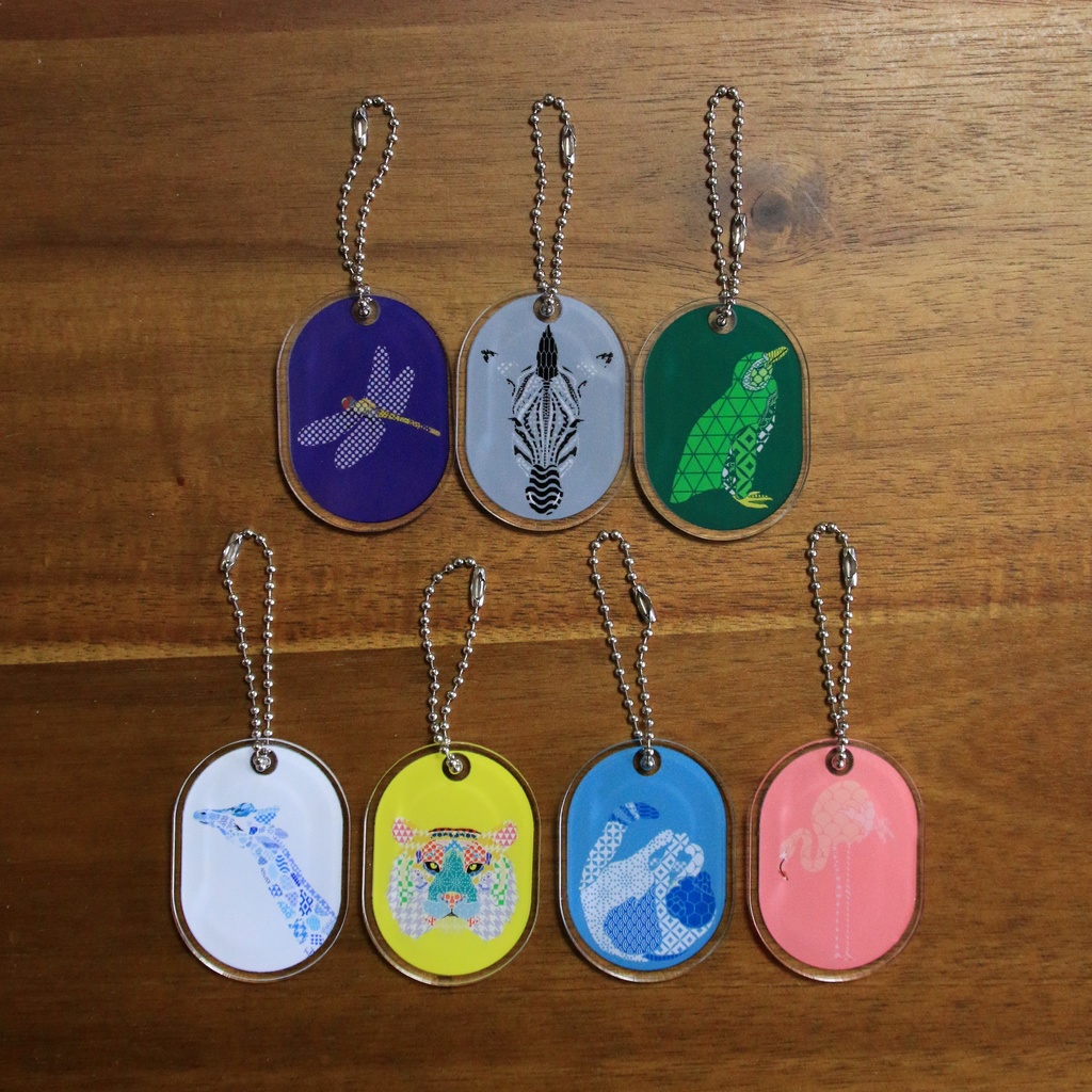 模様生命体 タグ型アクリルキーホルダー