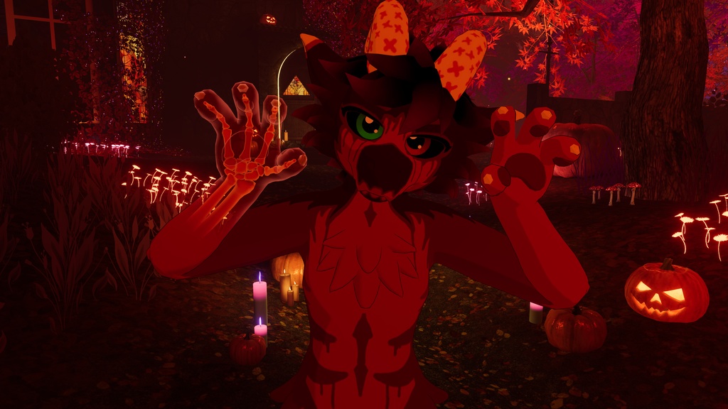 ブラッドルビーコボルド - コボルドのコビ用ハロウィンテクスチャと骸骨の手 Blood Ruby Kobold - Halloween texture and skeleton hand for Kobi the Kobold