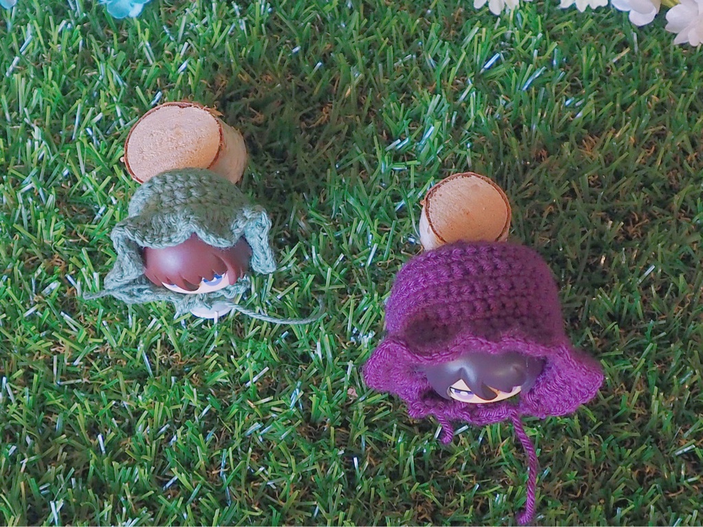 小さいうさみみ&お花ボンネット