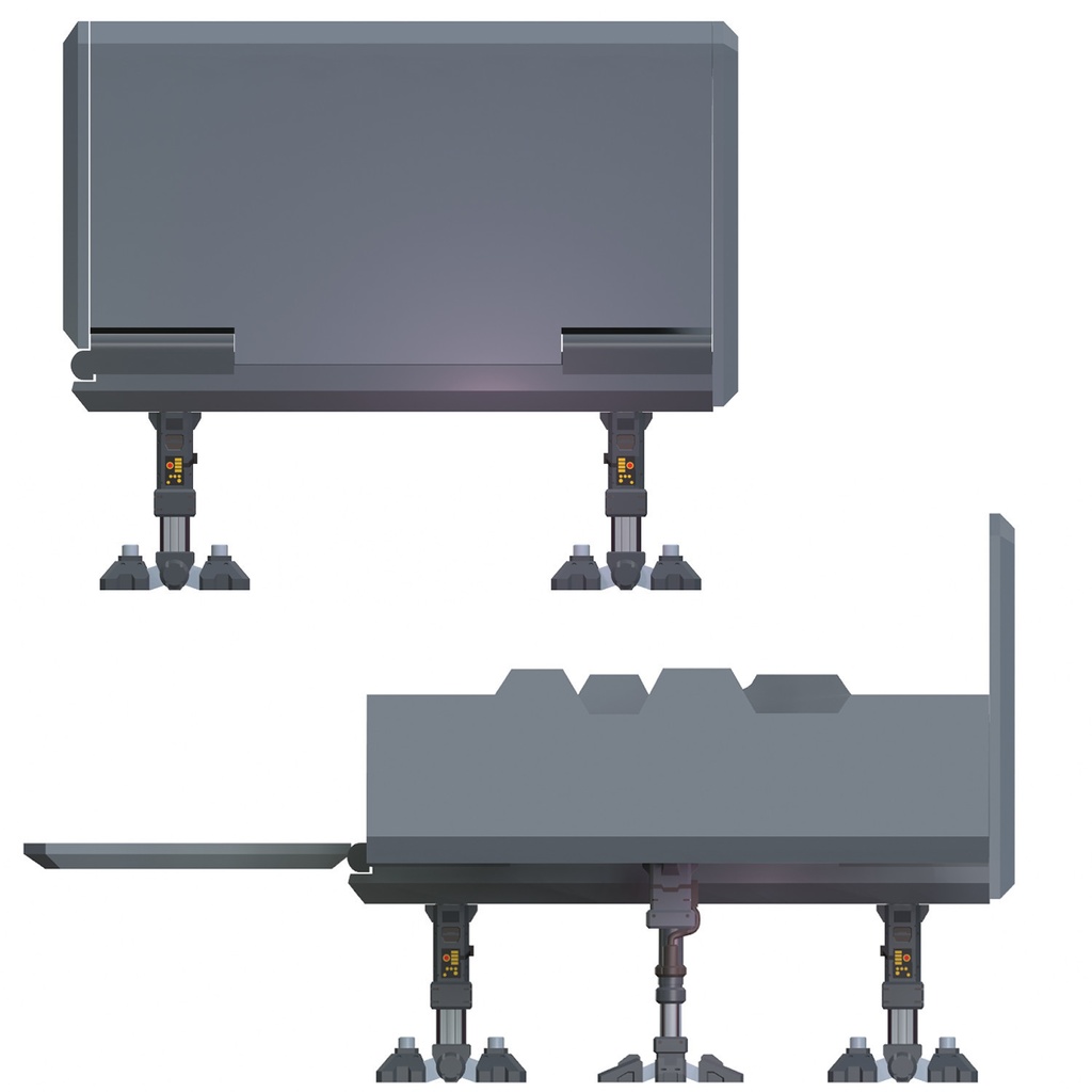 【3Dプリンター出力品】中型コンテナ用リフト、ハッチ支持用アウトリガー