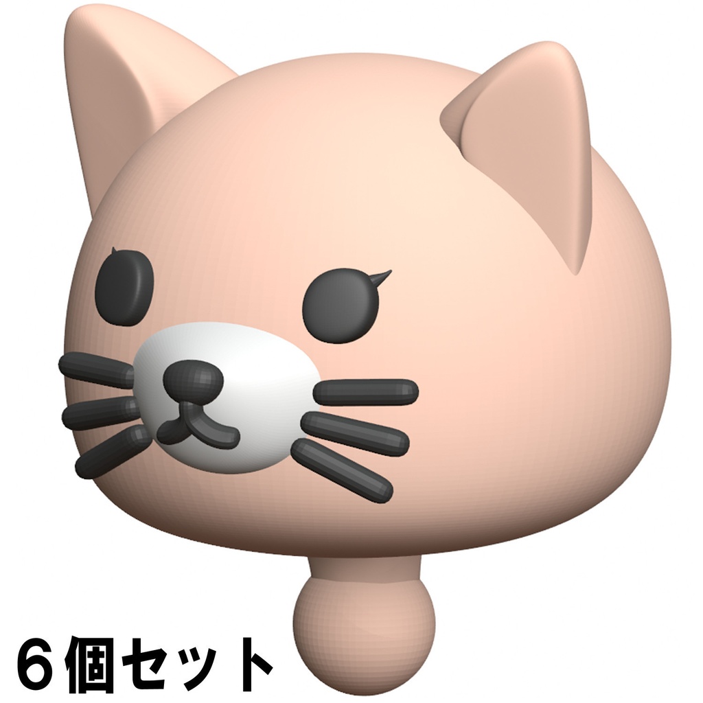  【3Dプリンター出力品】カスタム頭部パーツ　女性　ネコヘッド