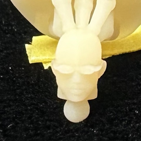 【3Dプリンター出力品】カスタム頭部パーツ 男性 スキンヘッド口ヒゲ