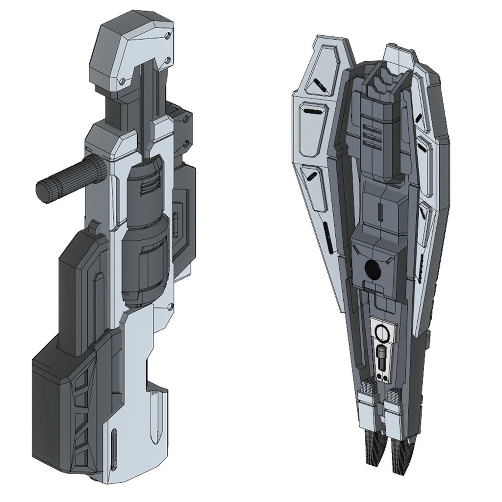 【3Dプリンター出力品】ブラストユニット:ライフル、シールド