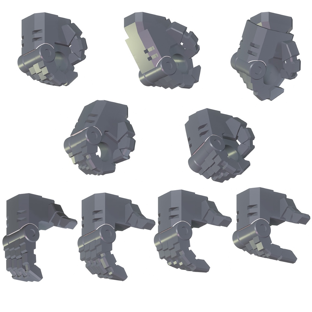 【3Dプリンター出力品】カスタムハンドパーツ 武器持ち手9種セット