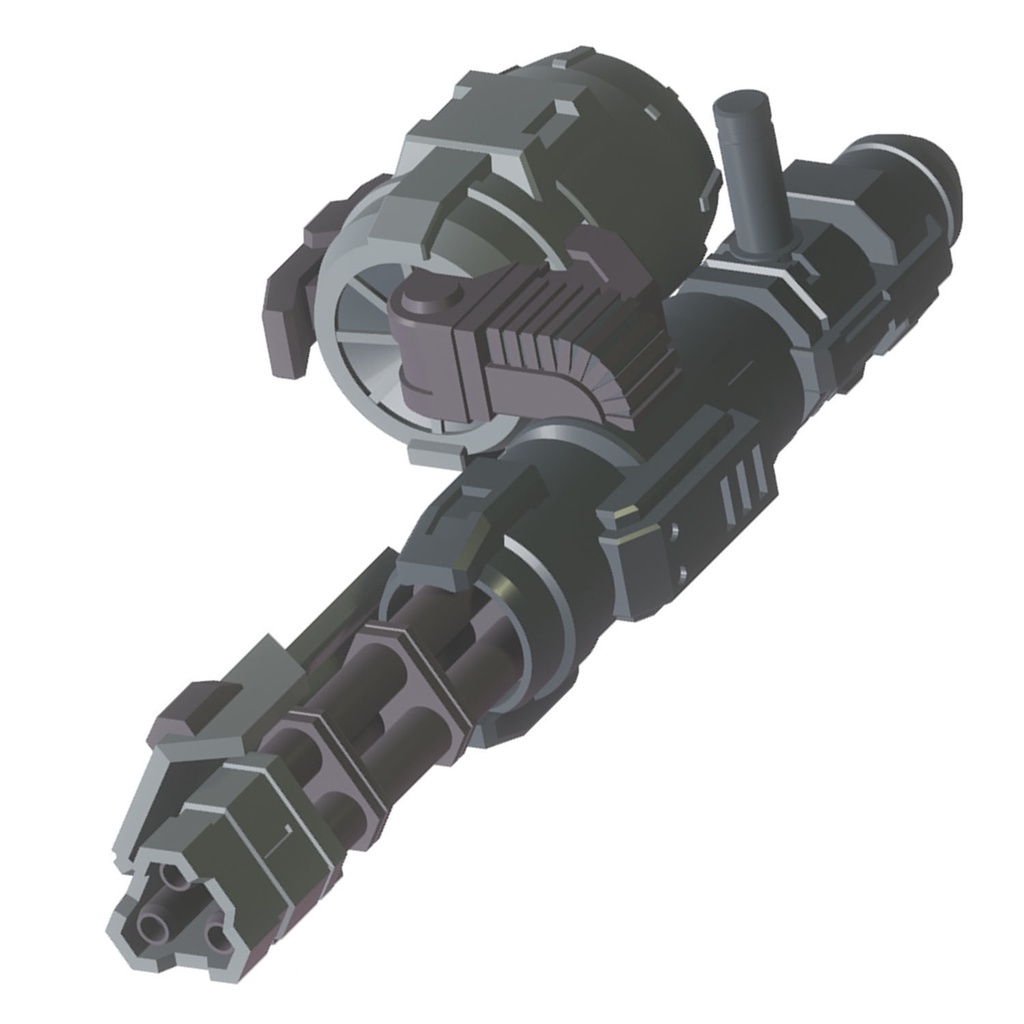 【3Dプリンター出力品】３砲身ヘビーガトリングガン(左右2セット)