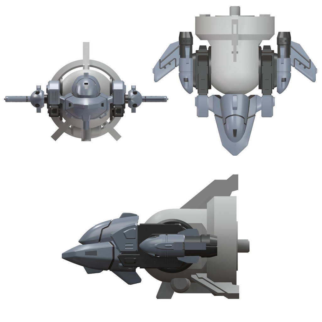 【3Dプリンター出力品】強化パーツ・インターセプターウィングユニット