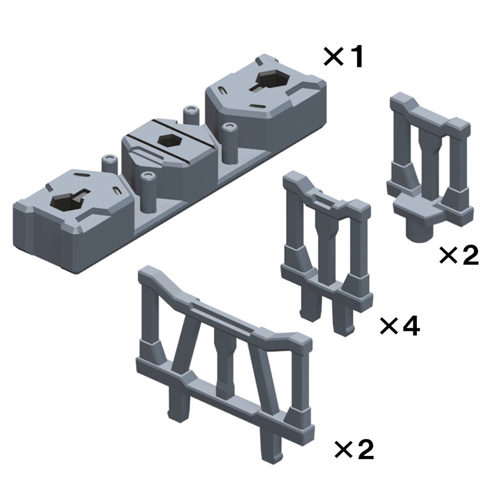 【3Dプリンター出力品】基地アペンドパーツ 床面接続・柵パーツ