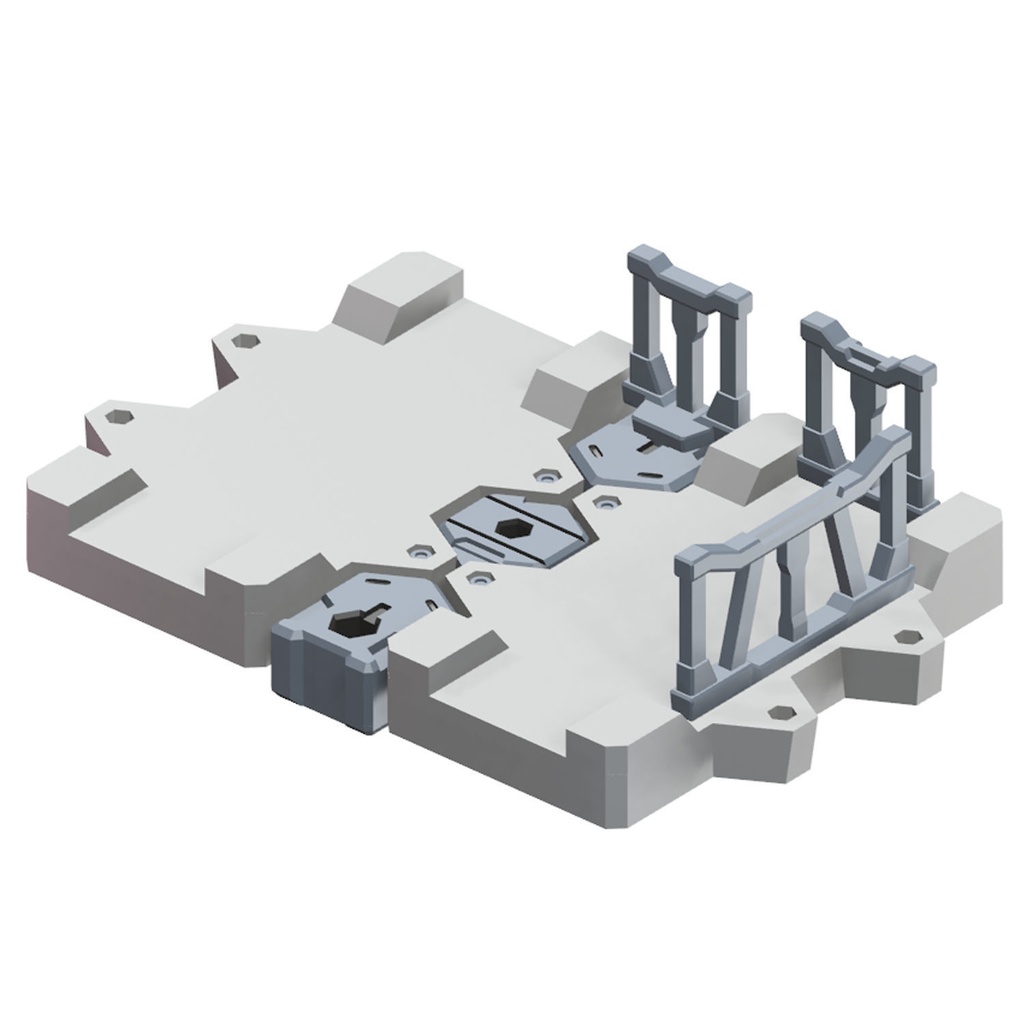 【3Dプリンター出力品】基地アペンドパーツ　床面接続・柵パーツ