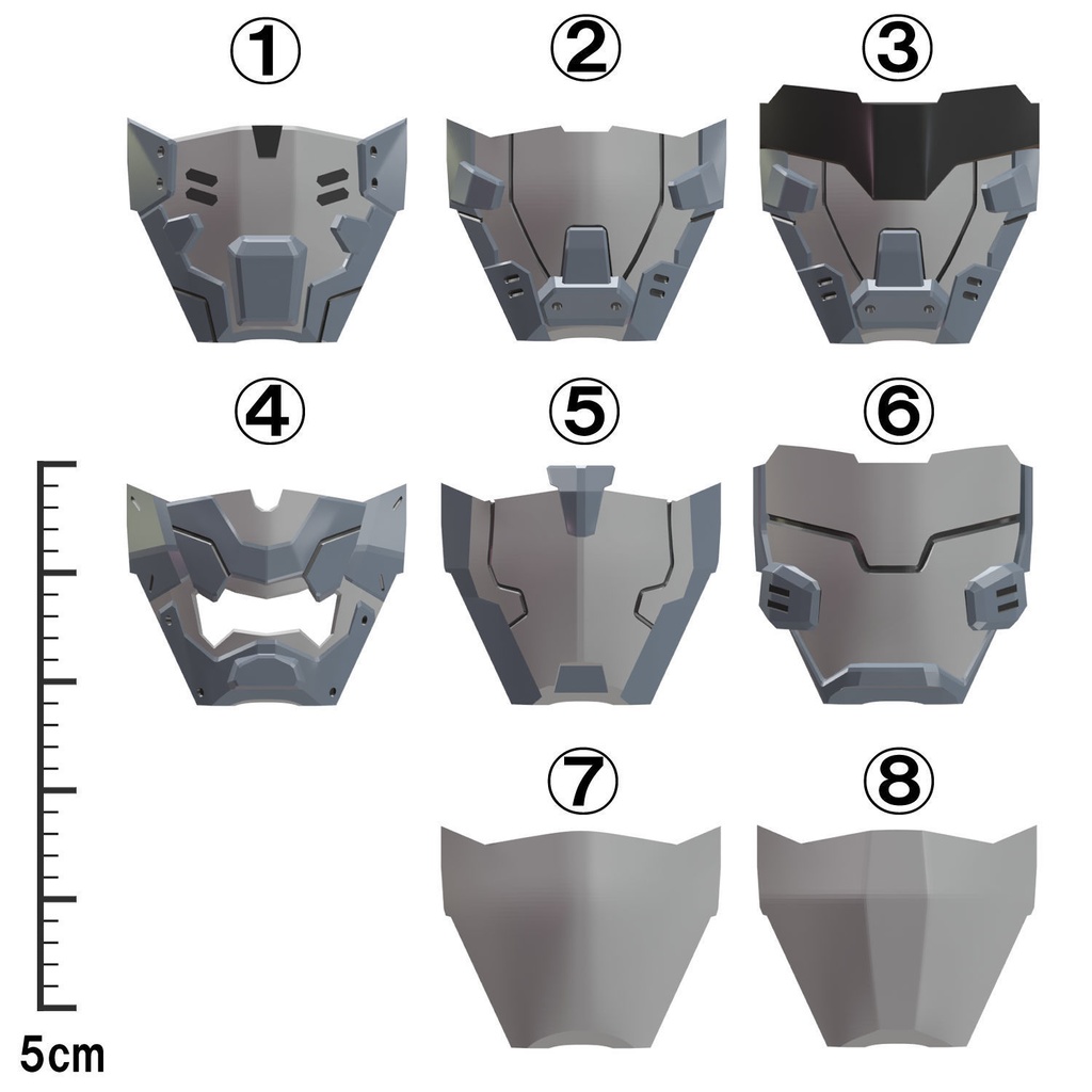 【3Dプリンター出力品】ラージマスクセットA