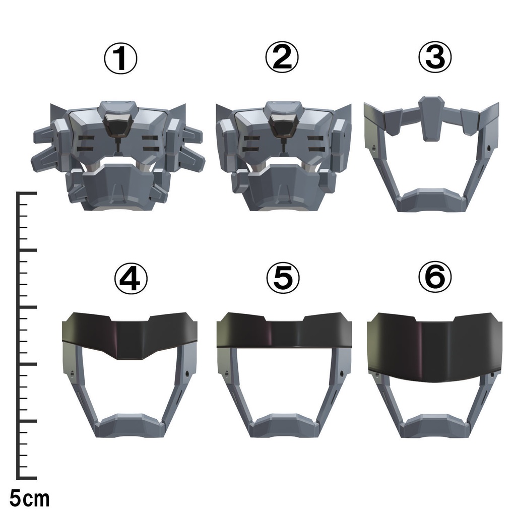 【3Dプリンター出力品】ラージマスクセットB