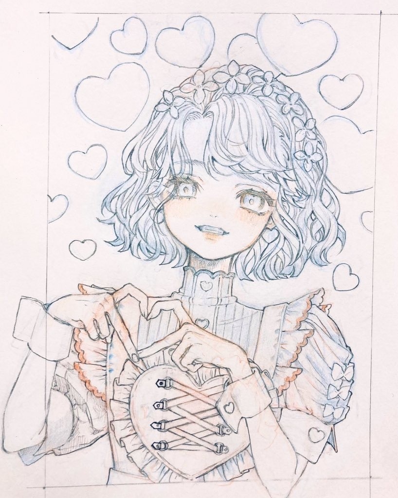 First crush (下書き鉛筆線画)