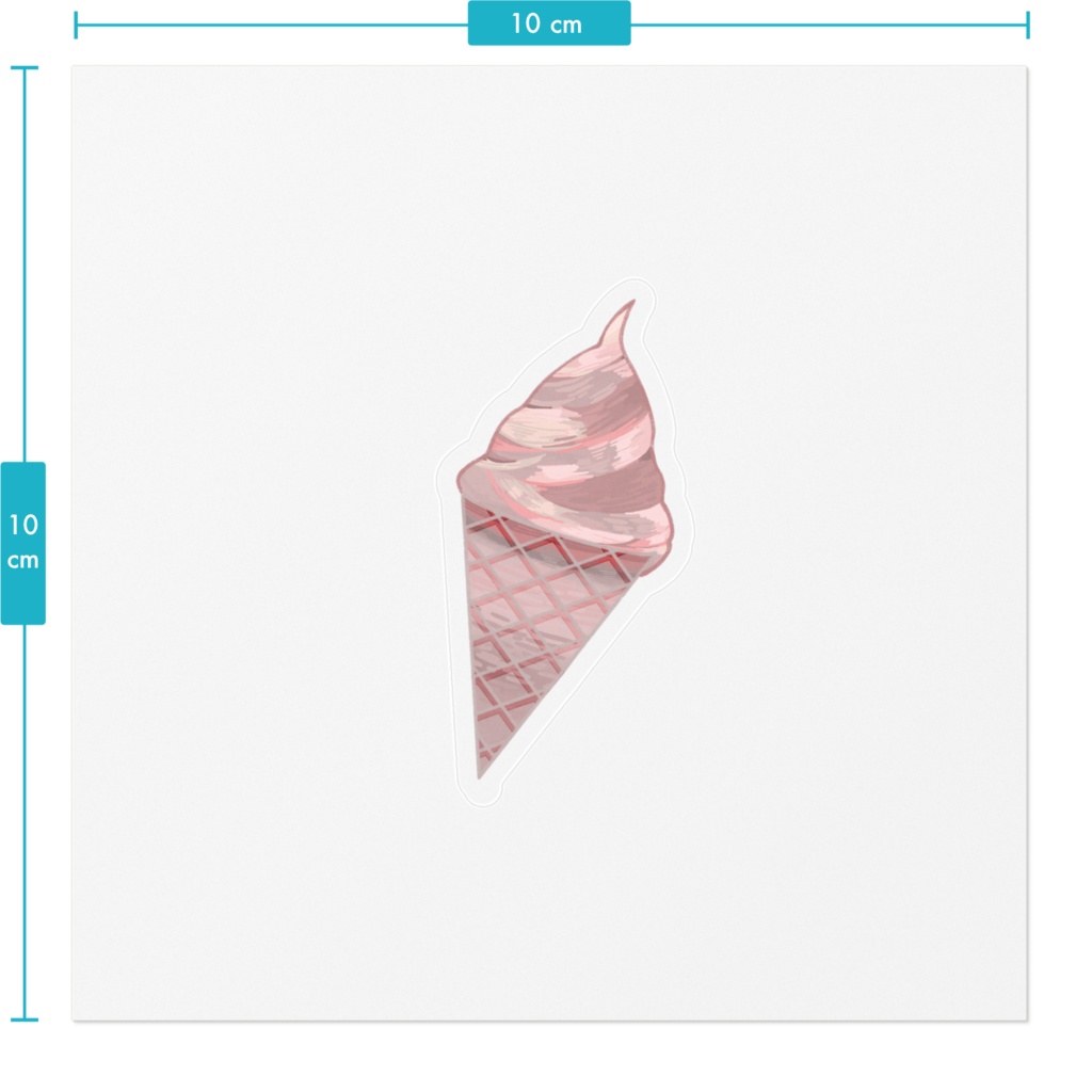 イチゴアイスクリーム・ソフトクリーム ステッカー