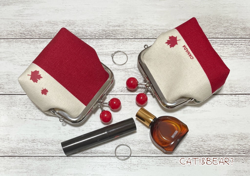 力ナ夕゛さん赤玉付がま口