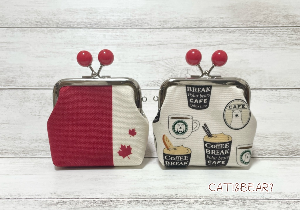 力ナ夕゛さん赤玉付がま口