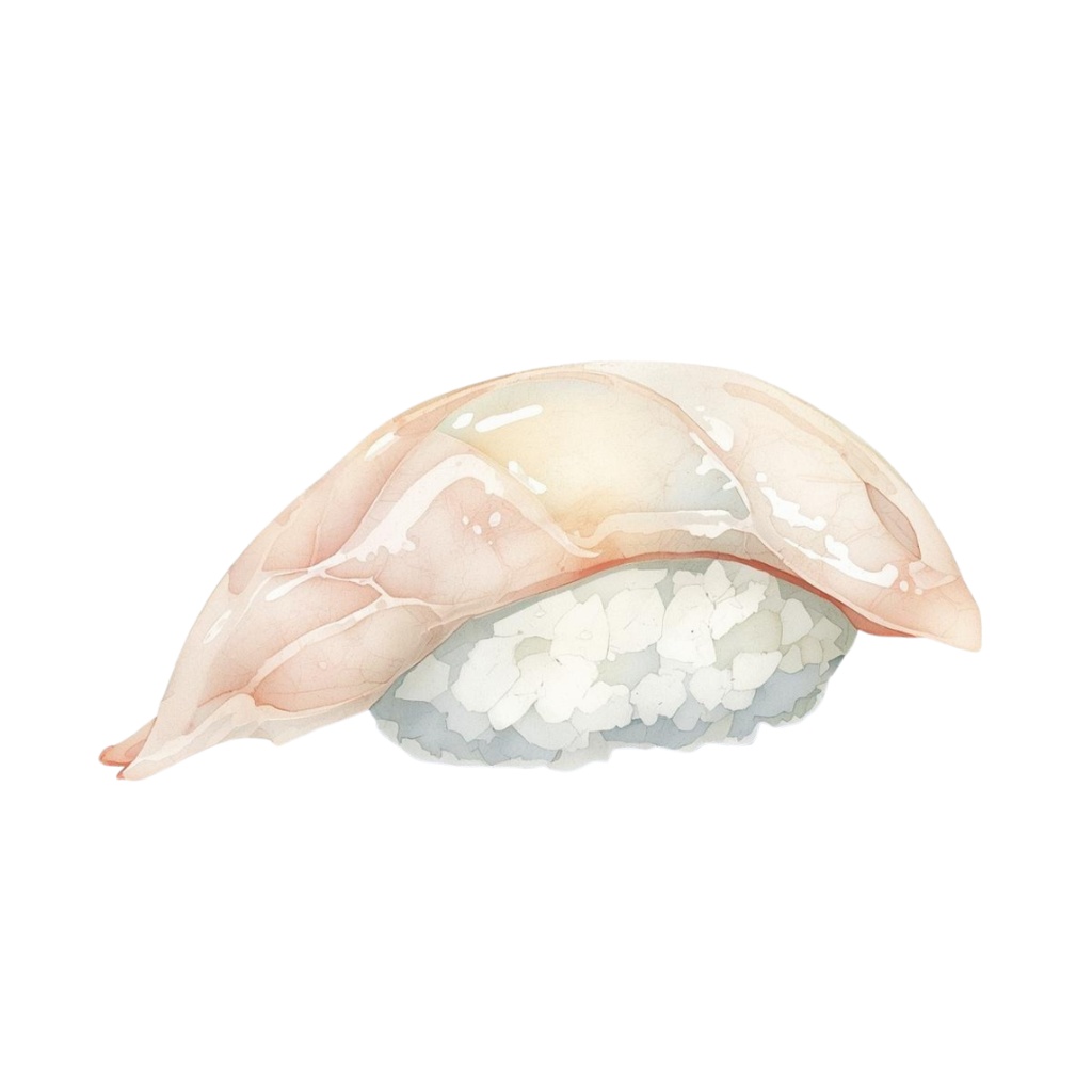 水彩風お寿司クリップアートセット PNGデータ(和風テイスト/6種類)