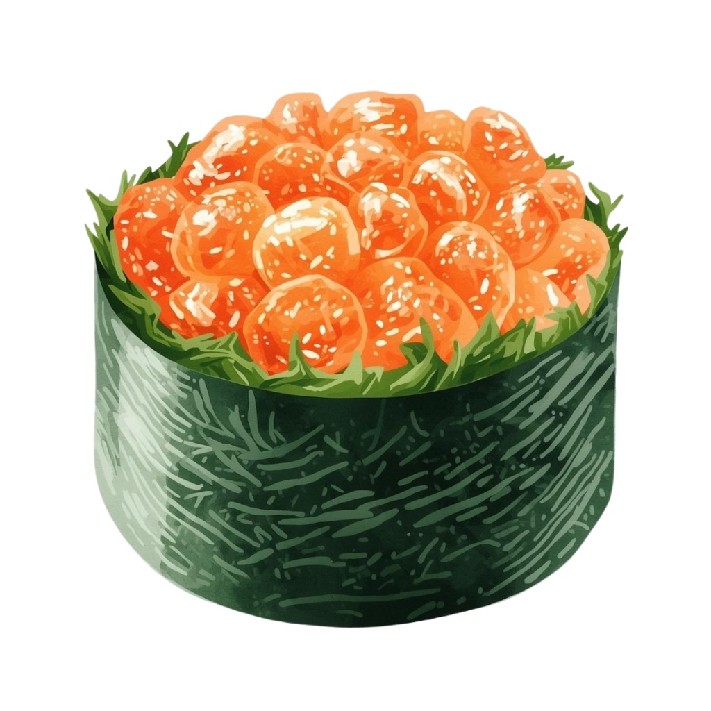 水彩風お寿司クリップアートセット PNGデータ(和風テイスト/6種類)