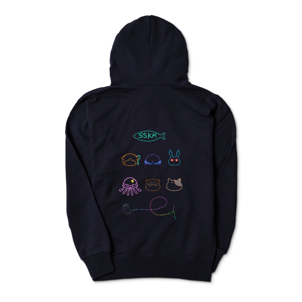 ししかもの人里プルパーカー 両面プリント