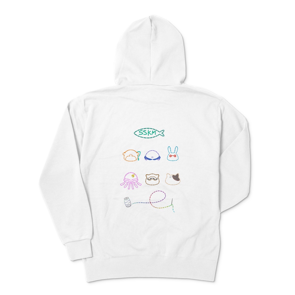 ししかもの人里プルパーカー 両面プリント