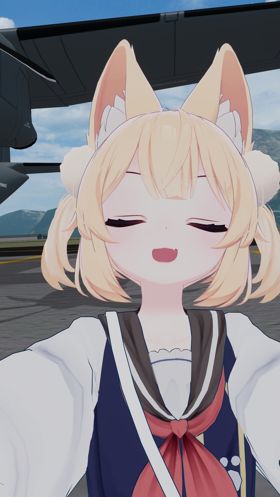 頭につけるもこもこ