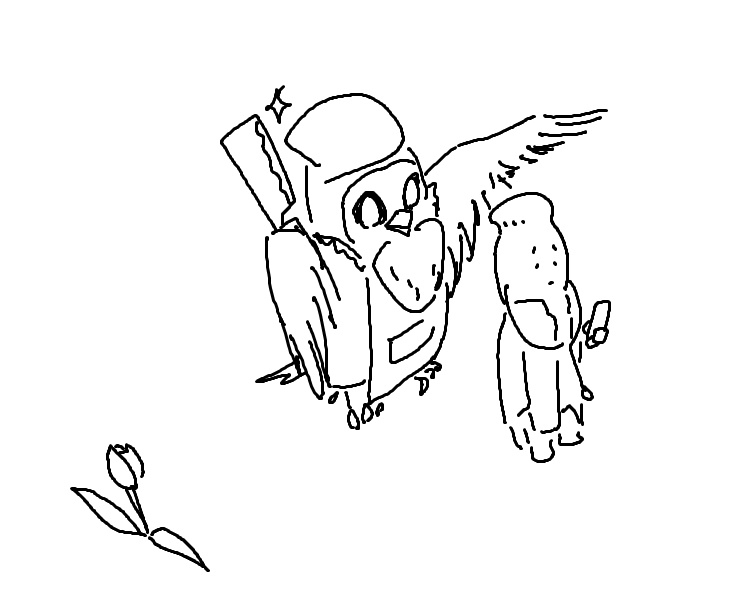 カチャトリ3Dモデル【給食調理員フクロウ】