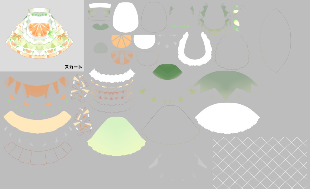 【限定1点】配信画面付き柑橘ねこちゃん【パーツ分け済みPSD】