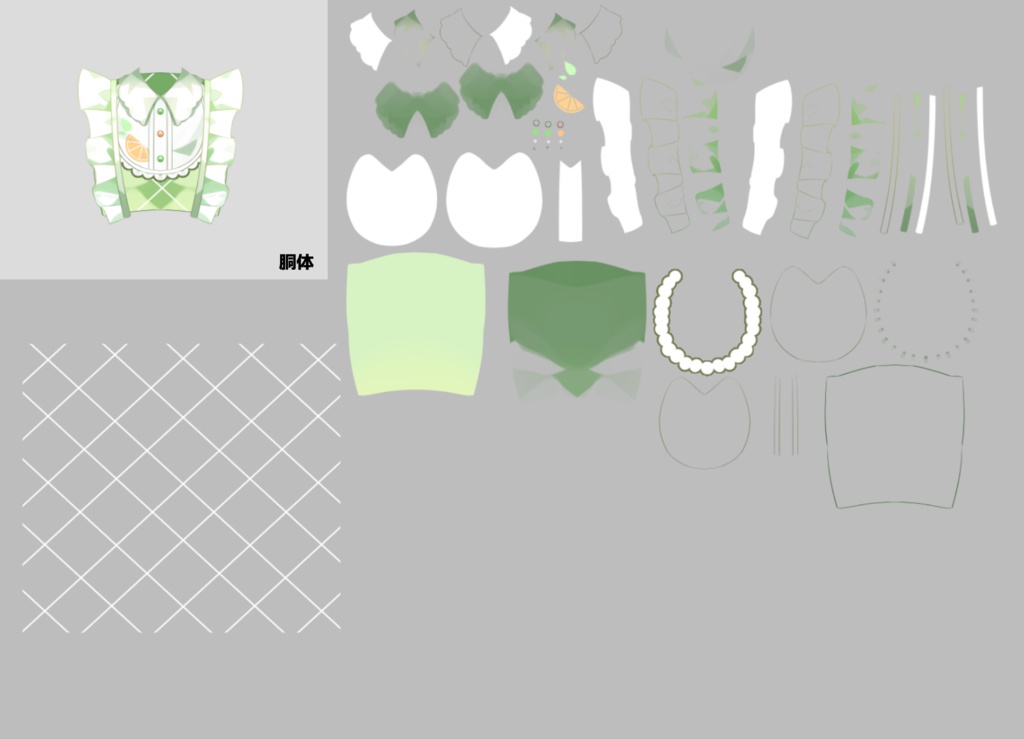 【限定1点】配信画面付き柑橘ねこちゃん【パーツ分け済みPSD】