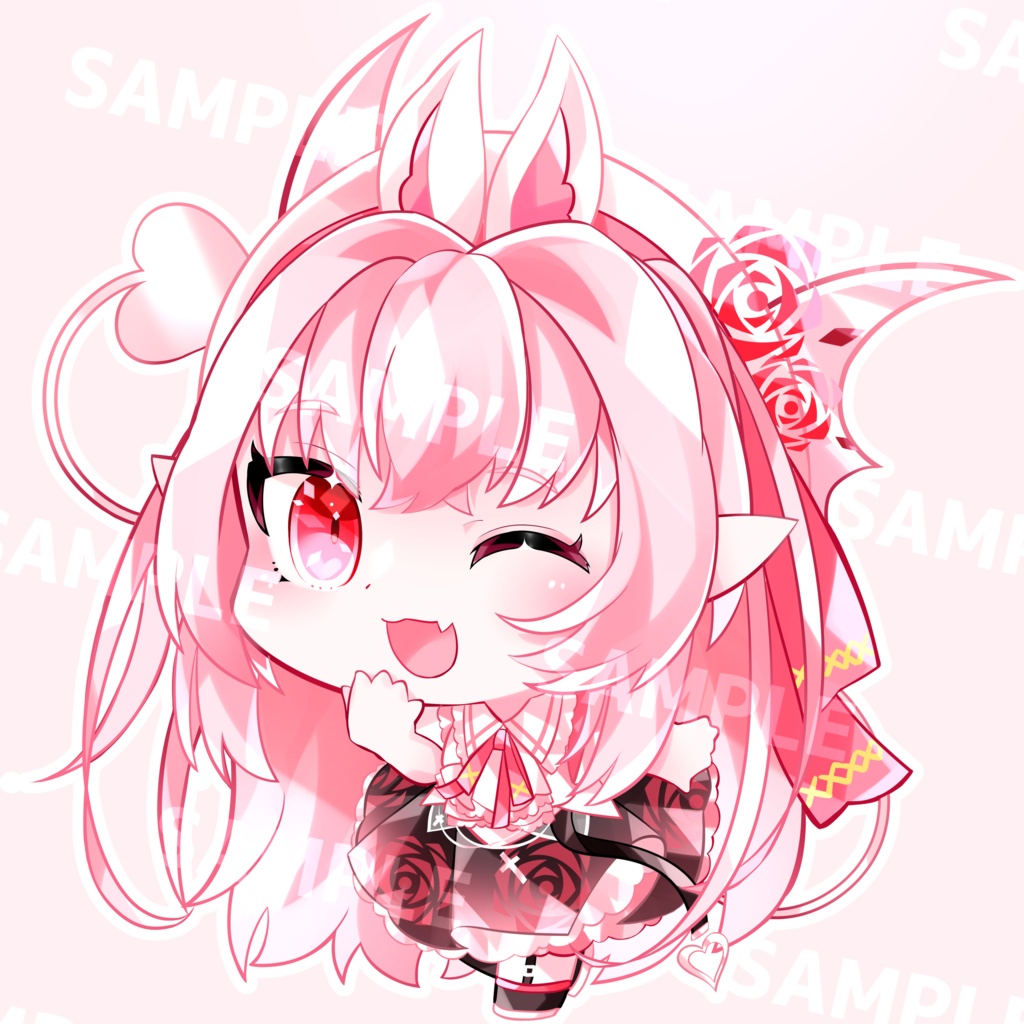 【Live2Dモデル】【イラスト・配信画面付き】【限定1点】白コウモリちゃん